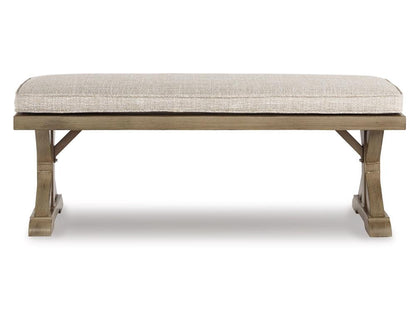 Signature Design by Ashley - Beachcroft Outdoor Bench With Cushion in Beige - P791-600 veiw 3