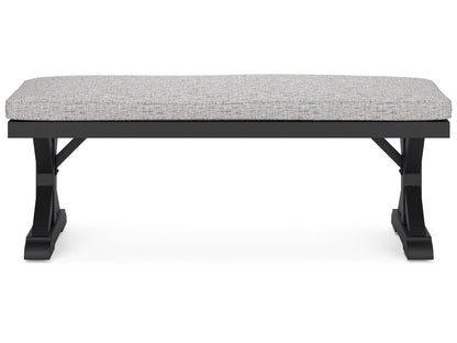 Signature Design by Ashley - Beachcroft Outdoor Bench With Cushion in Black/Light Gray - P792-600 veiw 1