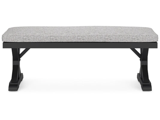 Signature Design by Ashley - Beachcroft Outdoor Bench With Cushion in Black/Light Gray - P792-600 veiw 1