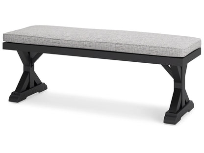 Signature Design by Ashley - Beachcroft Outdoor Bench With Cushion in Black/Light Gray - P792-600 veiw 3