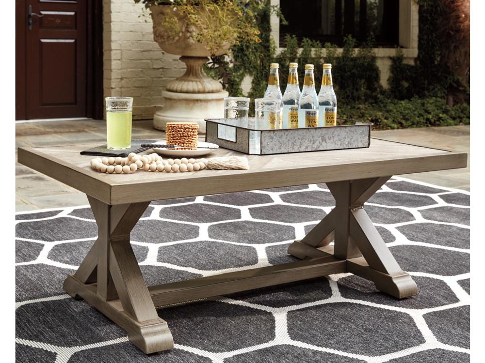 Signature Design by Ashley - Beachcroft Outdoor Coffee Table in Beige - P791-701 veiw 2
