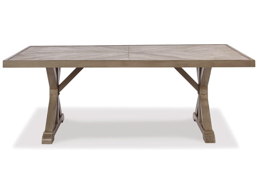 Signature Design by Ashley - Beachcroft Outdoor RECT Dining Table w/UMB OPT in Beige - P791-625 veiw 1