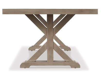 Signature Design by Ashley - Beachcroft Outdoor RECT Dining Table w/UMB OPT in Beige - P791-625 veiw 4