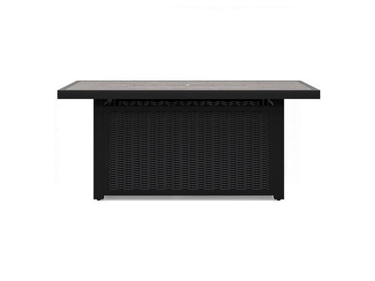Signature Design by Ashley - Beachcroft Outdoor Rectangular Fire Pit Table in Black/Light Gray - P792-773 veiw 1
