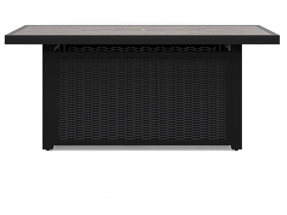 Signature Design by Ashley - Beachcroft Outdoor Rectangular Fire Pit Table in Black/Light Gray - P792-773 veiw 4