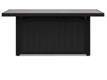Signature Design by Ashley - Beachcroft Outdoor Rectangular Fire Pit Table in Black/Light Gray - P792-773 veiw 4