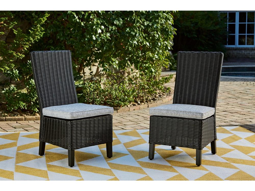 Signature Design by Ashley - Beachcroft Outdoor Side Chair With Cushion (Set of 2) in Black/Light Gray - P792-601 veiw 2