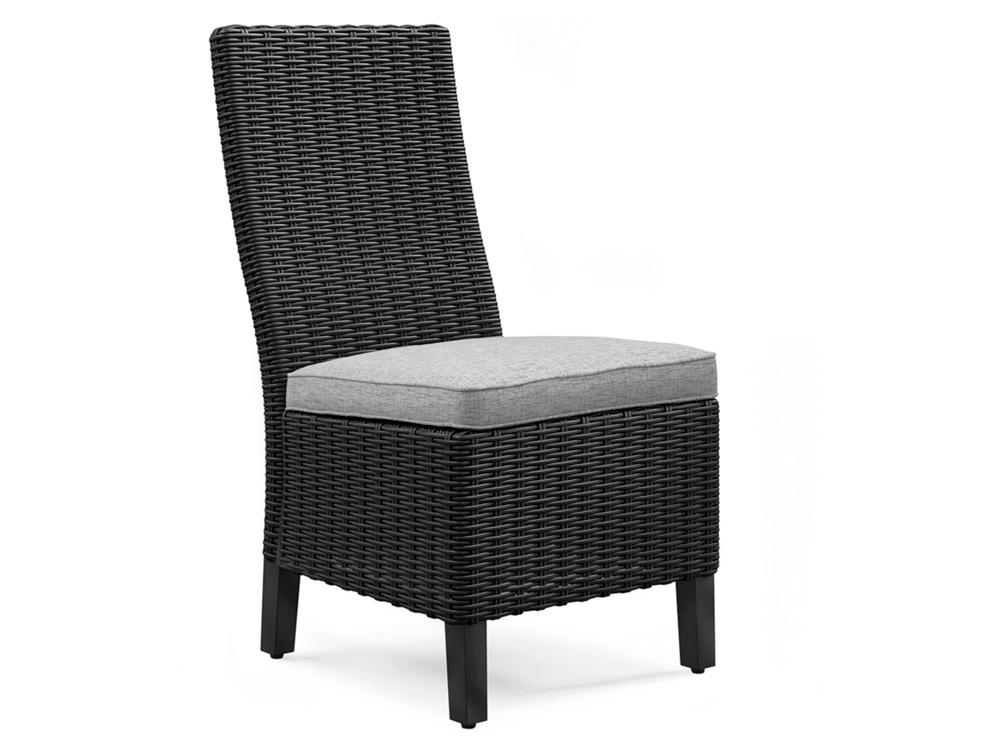 Signature Design by Ashley - Beachcroft Outdoor Side Chair With Cushion (Set of 2) in Black/Light Gray - P792-601 veiw 3