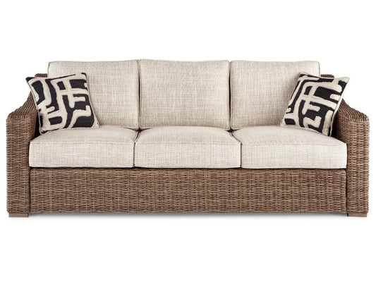 Signature Design by Ashley - Beachcroft Outdoor Sofa With Cushion in Beige - P791-838 veiw 1