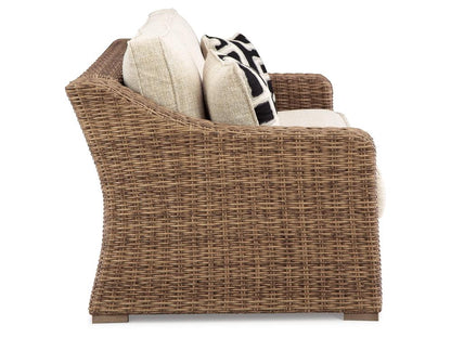 Signature Design by Ashley - Beachcroft Outdoor Sofa With Cushion in Beige - P791-838 veiw 4