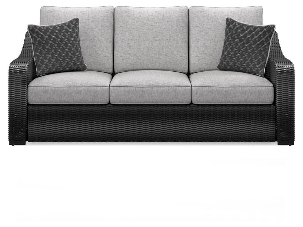 Signature Design by Ashley - Beachcroft Outdoor Sofa With Cushion in Black/Light Gray - P792-838 veiw 1