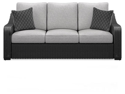 Signature Design by Ashley - Beachcroft Outdoor Sofa With Cushion in Black/Light Gray - P792-838 veiw 1