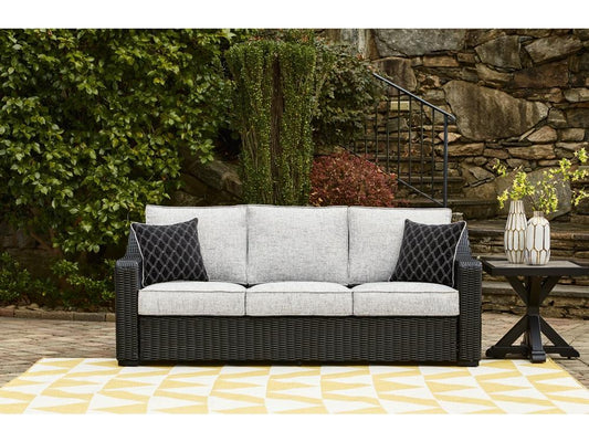 Signature Design by Ashley - Beachcroft Outdoor Sofa With Cushion in Black/Light Gray - P792-838 veiw 2