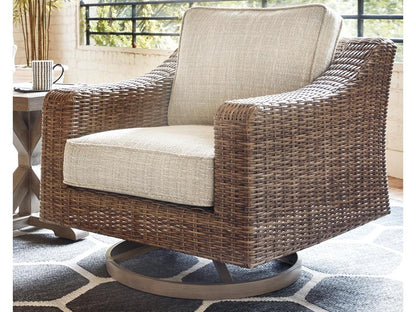 Signature Design by Ashley - Beachcroft Outdoor Swivel Lounge Chair in Beige - P791-821 veiw 2