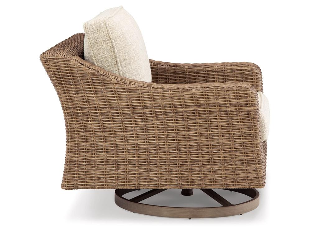 Signature Design by Ashley - Beachcroft Outdoor Swivel Lounge Chair in Beige - P791-821 veiw 4