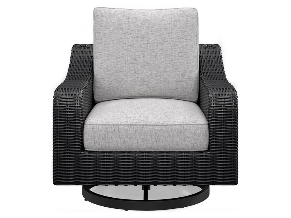Signature Design by Ashley - Beachcroft Outdoor Swivel Lounge Chair in Black/Light Gray - P792-821 veiw 1