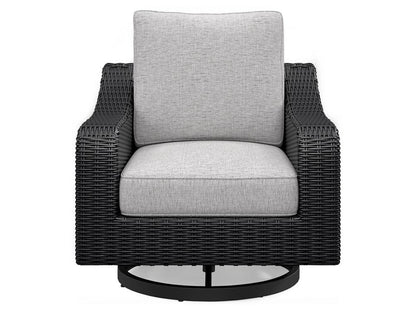 Signature Design by Ashley - Beachcroft Outdoor Swivel Lounge Chair in Black/Light Gray - P792-821 veiw 1