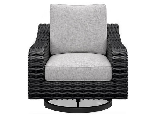 Signature Design by Ashley - Beachcroft Outdoor Swivel Lounge Chair in Black/Light Gray - P792-821 veiw 1