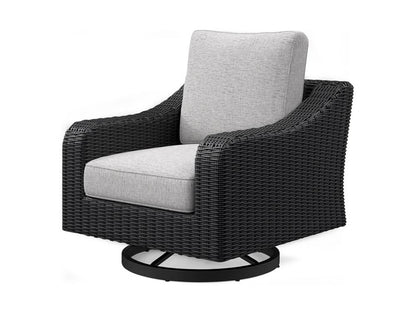 Signature Design by Ashley - Beachcroft Outdoor Swivel Lounge Chair in Black/Light Gray - P792-821 veiw 3