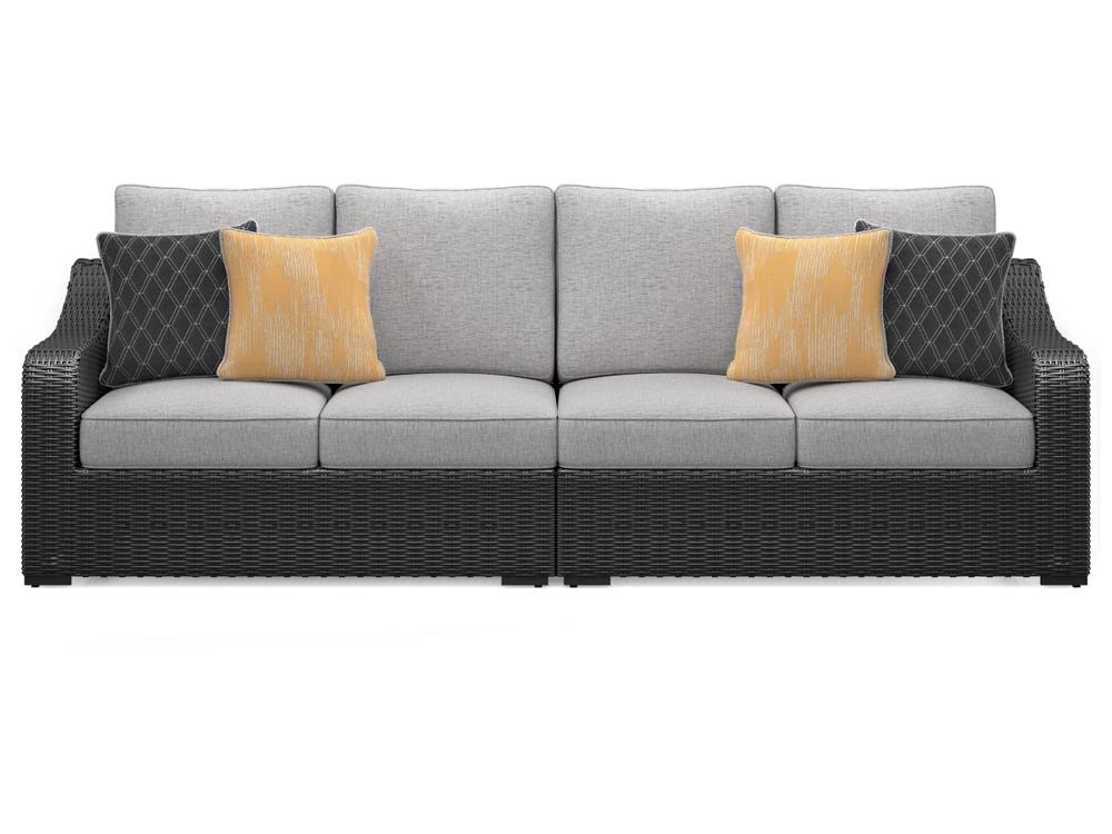 Signature Design by Ashley - Beachcroft RAF/LAF Outdoor Loveseat w/CUSH (Set of 2) in Black/Light Gray - P792-854 veiw 1