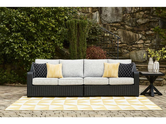 Signature Design by Ashley - Beachcroft RAF/LAF Outdoor Loveseat w/CUSH (Set of 2) in Black/Light Gray - P792-854 veiw 2