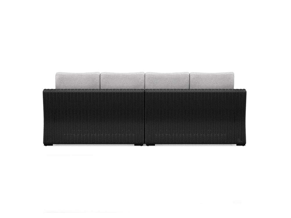 Signature Design by Ashley - Beachcroft RAF/LAF Outdoor Loveseat w/CUSH (Set of 2) in Black/Light Gray - P792-854 veiw 4