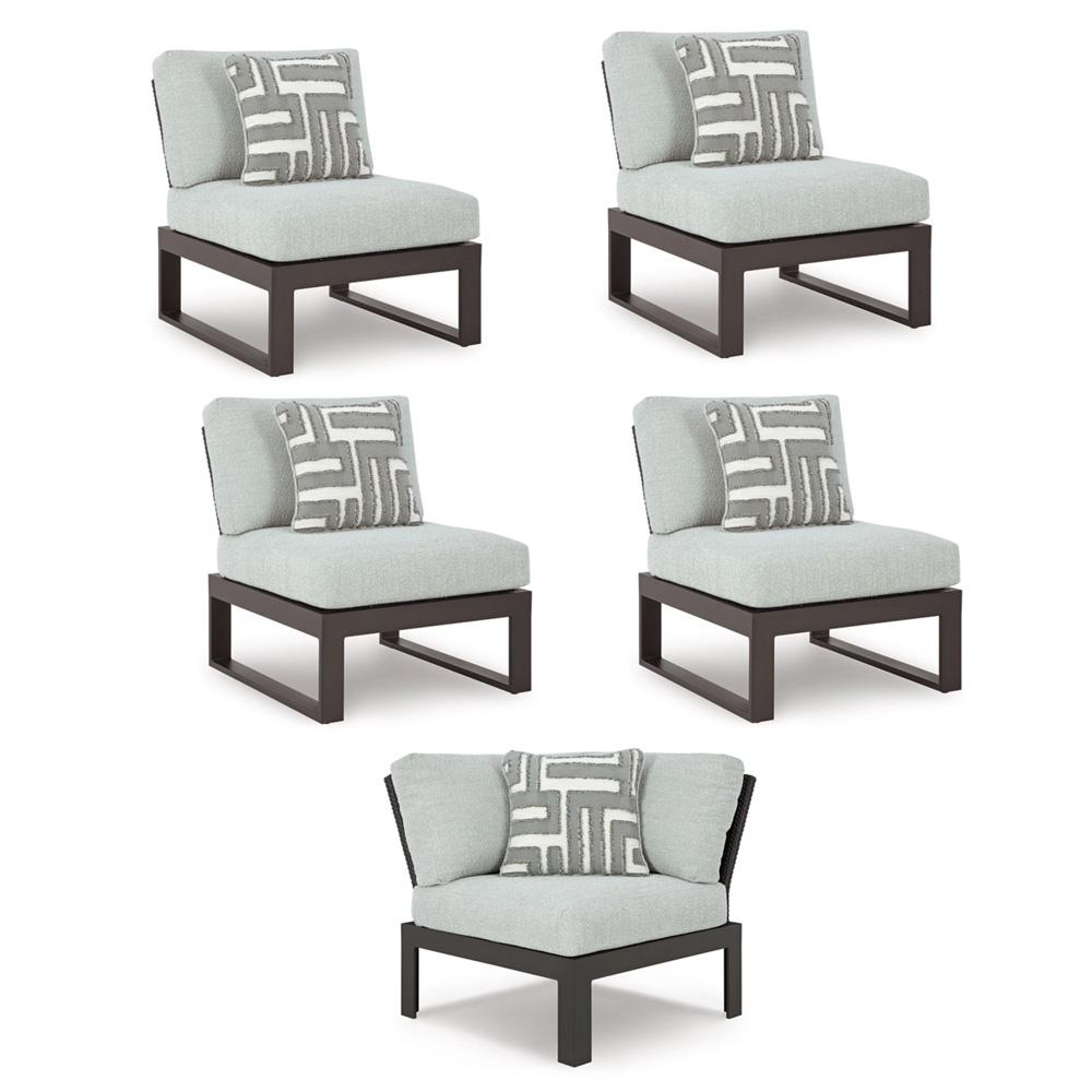 Signature Design by Ashley - Beachloft 5-Piece Outdoor Sectional in Black/Gray veiw 1