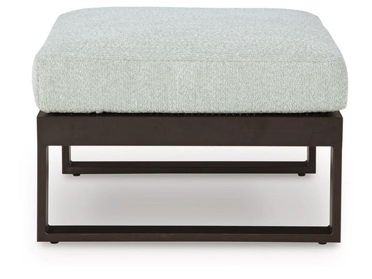 Signature Design by Ashley - Beachloft Outdoor Ottoman With Cushion in Black/Gray - P490-814 veiw 1