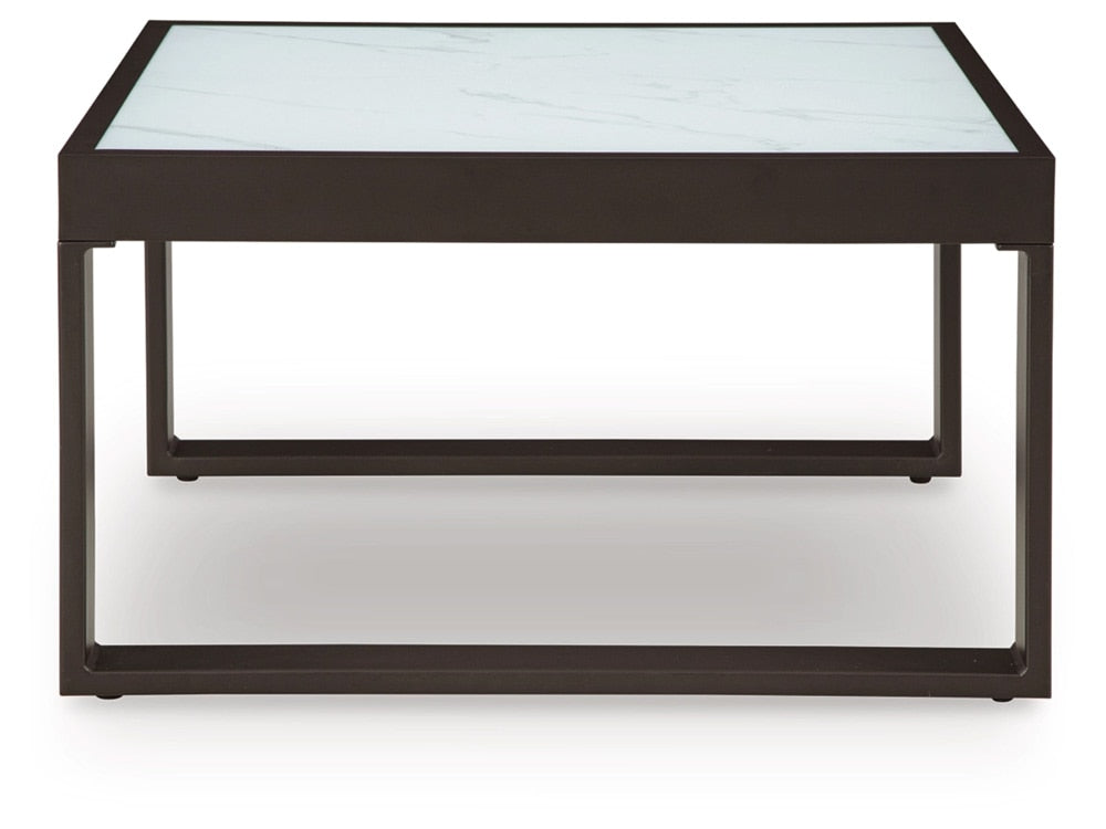 Signature Design by Ashley - Beachloft Outdoor Square Cocktail Table in Black/Gray - P490-708 veiw 1