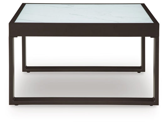 Signature Design by Ashley - Beachloft Outdoor Square Cocktail Table in Black/Gray - P490-708 veiw 1