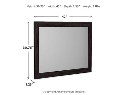 Signature Design by Ashley - Belachime Bedroom Mirror in Black - B2589-36 veiw 3