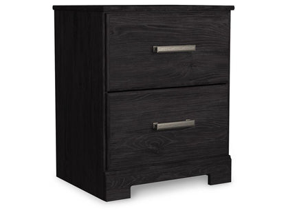 Signature Design by Ashley - Belachime Two Drawer Night Stand in Black - B2589-92 veiw 2
