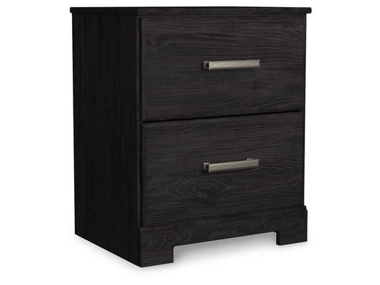 Signature Design by Ashley - Belachime Two Drawer Night Stand in Black - B2589-92 veiw 2