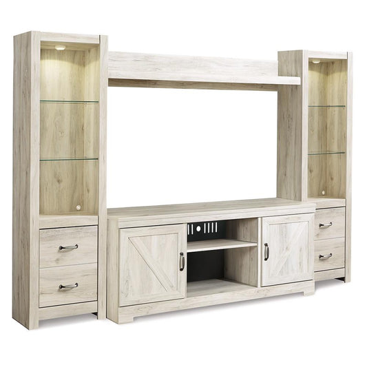 Signature Design by Ashley - Bellaby 4-Piece Entertainment Center in Whitewash veiw 1