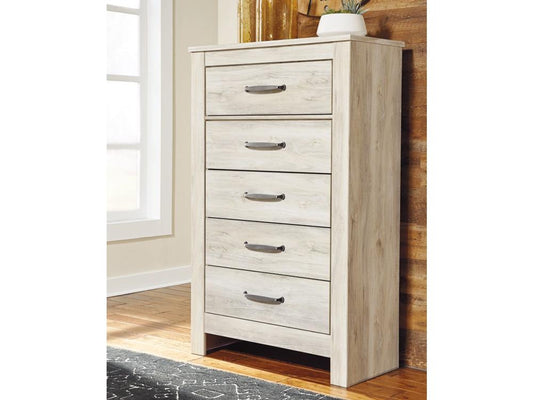 Signature Design by Ashley - Bellaby Five Drawer Chest in Whitewash - B331-46 veiw 2