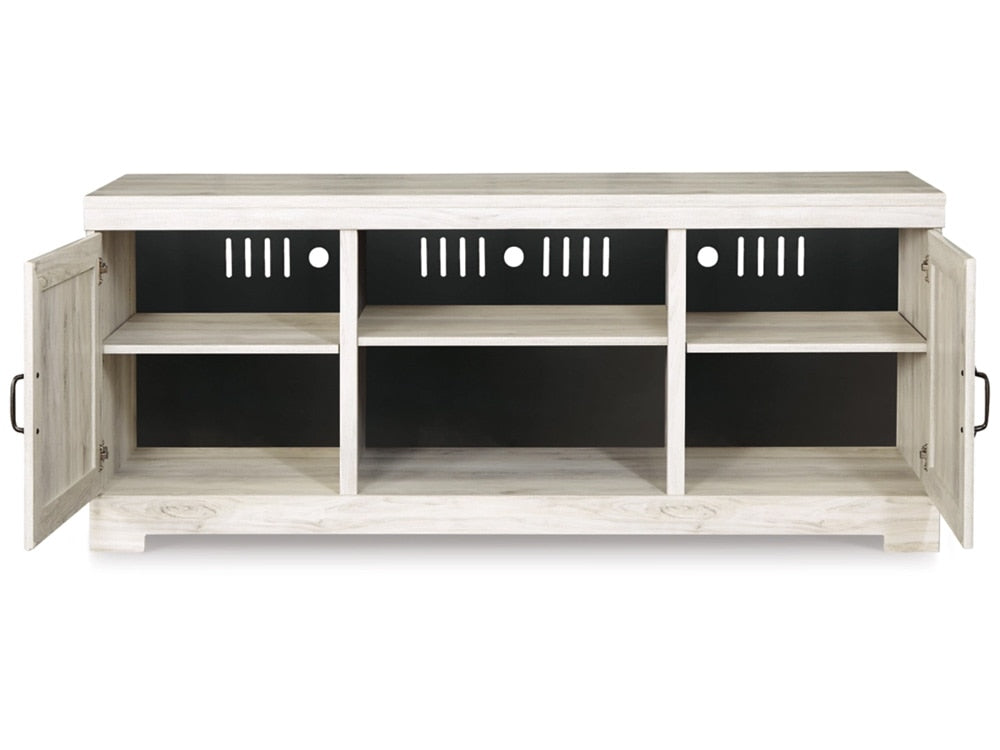 Signature Design by Ashley - Bellaby LG TV Stand w/Fireplace Option in Whitewash - W331-68 veiw 1