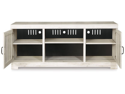 Signature Design by Ashley - Bellaby LG TV Stand w/Fireplace Option in Whitewash - W331-68 veiw 1