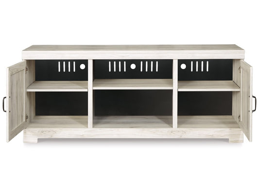 Signature Design by Ashley - Bellaby LG TV Stand w/Fireplace Option in Whitewash - W331-68 veiw 1