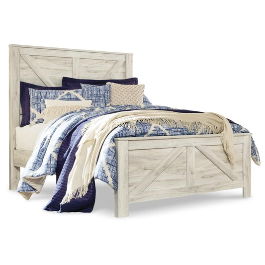 Signature Design by Ashley - Bellaby Queen Crossbuck Panel Bed in Whitewash veiw 1