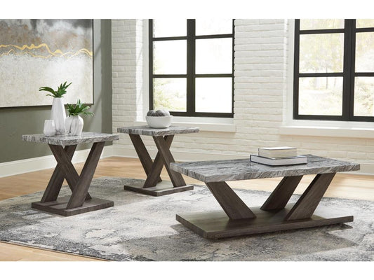 Signature Design by Ashley - Bensonale Occasional Table Set (Set of 3) in Brown/Gray - T400-13 veiw 2