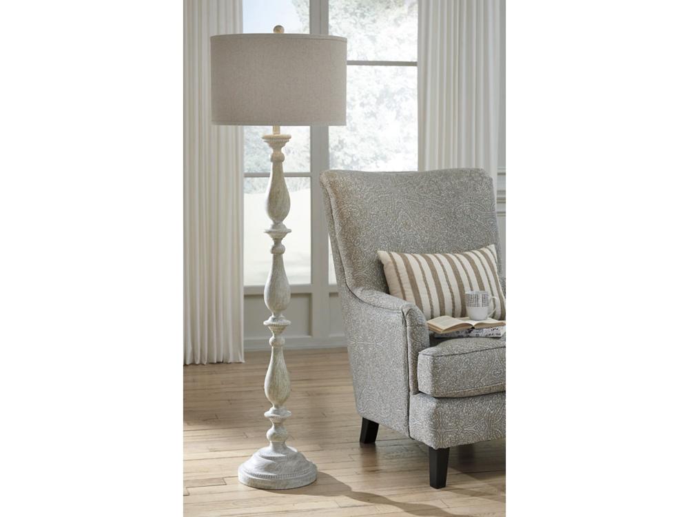 Signature Design by Ashley - Bernadate Poly Floor Lamp in Whitewash - L235341 veiw 3
