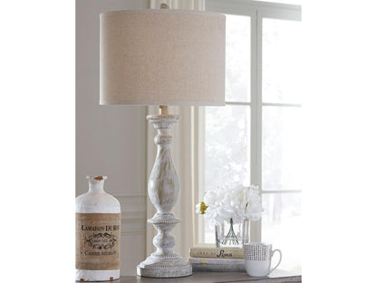 Signature Design by Ashley - Bernadate Poly Table Lamp (Set of 2) in Whitewash - L235344 veiw 2