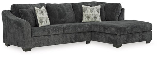 Signature Design by Ashley - Biddeford Fabric Full Sleeper Sectional in Ebony veiw 1