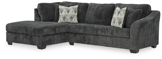 Signature Design by Ashley - Biddeford Fabric Full Sleeper Sectional - Laf Chaise in Ebony veiw 1
