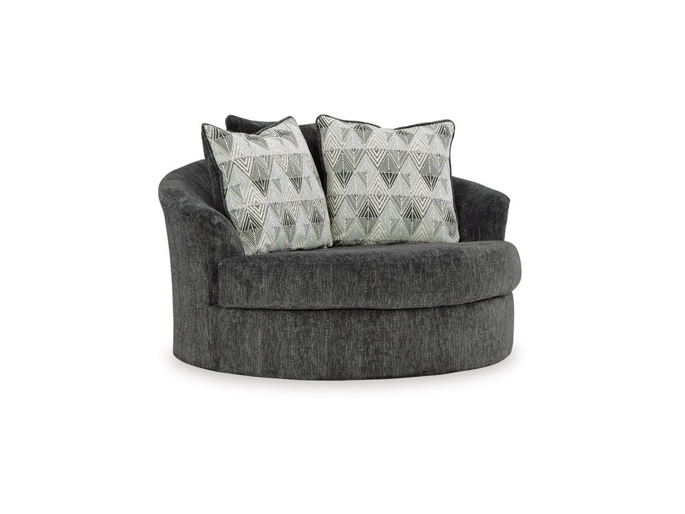 Signature Design by Ashley - Biddeford Oversized Swivel Accent Chair in Ebony - 3550421 veiw 1