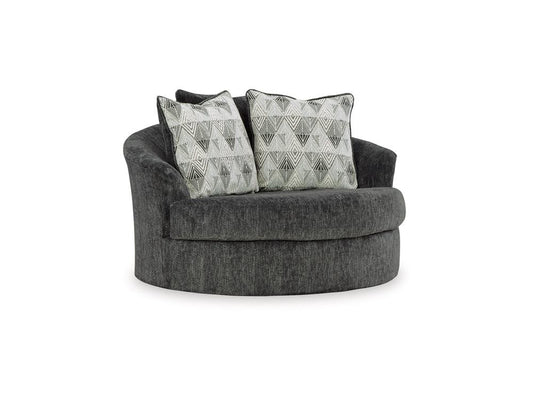 Signature Design by Ashley - Biddeford Oversized Swivel Accent Chair in Ebony - 3550421 veiw 1