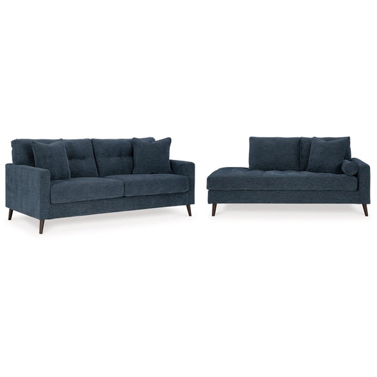Signature Design by Ashley - Bixler Sofa and Chaise in Navy veiw 1