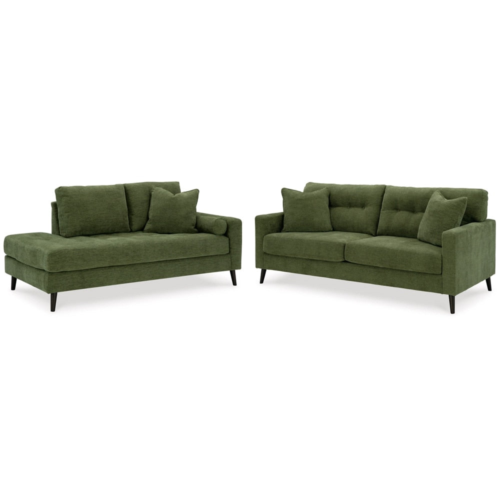 Signature Design by Ashley - Bixler Sofa and Chaise in Olive veiw 1