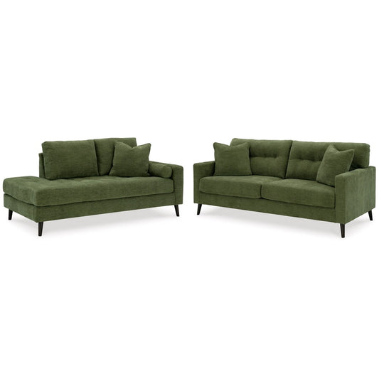 Signature Design by Ashley - Bixler Sofa and Chaise in Olive veiw 1