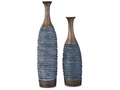 Signature Design by Ashley - Blayze Vase Set (Set of 2) in Antique Gray/Brown - A2000388 veiw 1